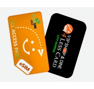 VIP Shop & Dine 4Less Card for 4 people + FREE eSIM All Access Pass (Airtime Plan not included)